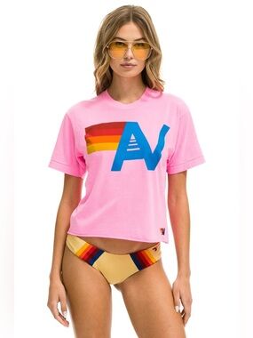 Aviator Nation Pink Logo Tee